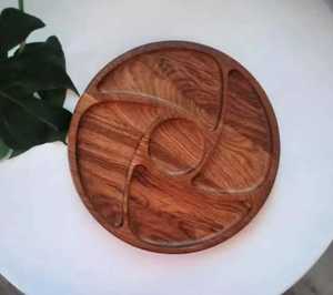 Premium <b>Square</b> Wooden Dry Fruit Box with Floral Glass Lid 4 Compartment Luxury <b>Nut</b> Serving Tray Handmade Wood Snack Storage Case - Product Image 2