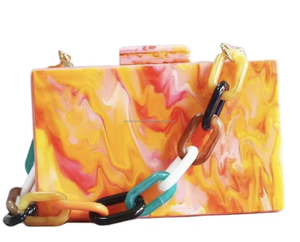 Sac de soirée en résine, pochette pour femme, vente chaude, sac à main léger pour mariage, style tendance fait à la main - Product Image 3