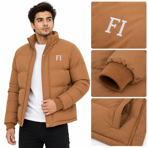 Vestes matelassées en velours côtelé pour hommes – Veste d'hiver matelassée à col montant et fermeture éclair intégrale – Vêtements d'extérieur décontractés – Logo personnalisé – Fabricant OEM - Product Image 5