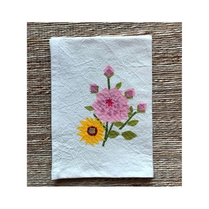 Mignon coeur brodé élégant 100% coton biologique GOTS personnalisé absorbant les hautes eaux serviettes de cuisine de golf écologiques - Product Image 6