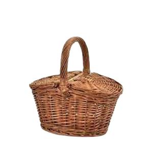 Cesta de almacenamiento elegante con asa para utensilios de cocina para el hogar cestas de almacenamiento decorativas de bambú de frutas y verduras de huevo de Color Natural - Product Image 1