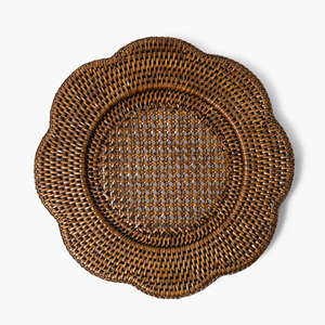 Dark brown rattan charger plate best seller stylish tabletop decor hand-weave <b>table</b> <b>mat</b> placemats - Product Image 1