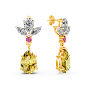 Boucles d'oreilles personnalisées en or massif 14K 9K 10K 18K avec pierres précieuses de laboratoire 8 carats certifiées IGI, bijoux fins éthiques, MOQ 3 pièces 10 pièces RJC OEM ODM EA502228 - Product Image 3