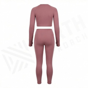 Ensemble de yoga sans couture pour femmes, vêtements de sport, cinq pièces, vêtements de gym, hauts d'entraînement, tenue de sport, vêtements athlétiques pour femmes - Product Image 2