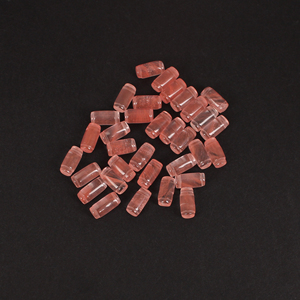 พลอยสีชมพูสังเคราะห์รูปทรงกระสุน Cherry Crackle ขนาด 12.10 กะรัต 8x4 มม. สำหรับทำเครื่องประดับ - Product Image 3