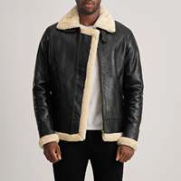 Veste en cuir véritable pour homme, col montant, doublure en polyester, coupe-vent, respirante, logo frontal, vêtement d'extérieur pour l'automne