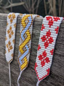 UNIQUE Handmade Beaded Geometric <b>Bracelet</b> - Ukrainian Folk Style Native Beaded <b>Bracelet</b>, Seed <b>Bead</b> <b>Bracelet</b> for PARTY , BIRTHDAY - Product Image 4