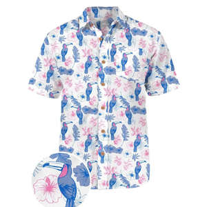 Chemises d'été pour hommes en flanelle hawaïenne, dernières tendances, logo/couleur personnalisés, respirantes, confortables, de haute qualité, anti-rides - Product Image 6