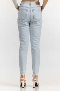 Jeans de Pierna Ancha Azules, Casuales, para Uso Diario, Elegantes, para Mujer, Pantalones de Mezclilla de Alta Calidad - Product Image 3