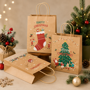 MOQ 50 pièces – Sacs cadeaux en papier kraft biodégradable Eco34 EcoRev avec poignées torsadées pour restaurants, traiteurs et sacs à emporter pour chiens - Product Image 4