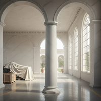 Colonne de bâtiment minimaliste en marbre blanc naturel massif pour hôtels, villas, centres commerciaux et bureaux