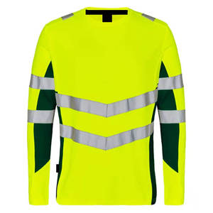 Polo à manches longues haute visibilité orange et vert citron avec bandes réfléchissantes pour le travail - Product Image 6