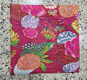 Traditional Indian Kantha Cushion Cover Handmade Cotton Embroidered <b>Pillow</b> Cover Ethnic Boho Textile Wholesale Supplier For Expo - Product Image 2