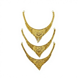 Collar de oro de 22 quilates y 8 gramos, gargantilla nupcial india, conjunto de joyería tradicional floral Meenakari para mujer, joyería étnica para boda. - Product Image 1