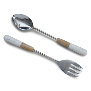 Vintage Eco Friendly Stainless Steel & Resin Handle with <b>Golden</b> Plated Mirror Polish Salad Server for Party - Product Image 3