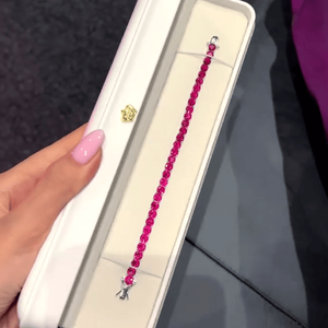 Hallmark Silver <b>Ruby</b> Fashion Tennis <b>Bracelet</b> - Product Image 2
