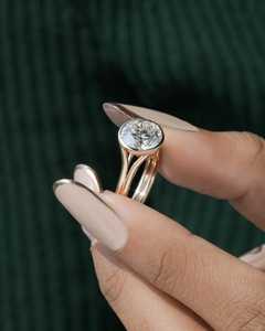 Anillo solitario con diamante de talla redonda Signet de 2,02 quilates para mujer, oro macizo de 14 quilates, regalo de cumpleaños para amantes, amuletos - Product Image 4