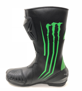 Botas de Carreras Monster de Alta Calidad Meerab Impex, Combinación Negro y Verde, Cuero Original, Impermeables, Cierre de Cremallera, Media Pantorrilla - Product Image 5