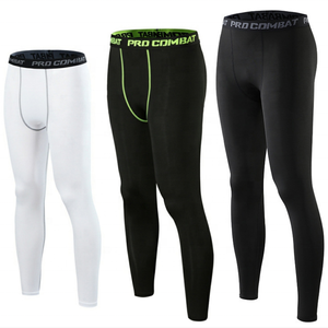 Leggings de Compresión para Hombre Tabarmor, Largos, de Color Sólido, con Cintura Elástica de Spandex y Nailon, Logotipo Pro Combat - Product Image 5