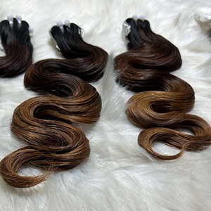Extensions de cheveux bruns Ombre paquet de vague de corps naturel Vietnames Double trame de cheveux humains étirés à la Machine de QHAIR - Product Image 1