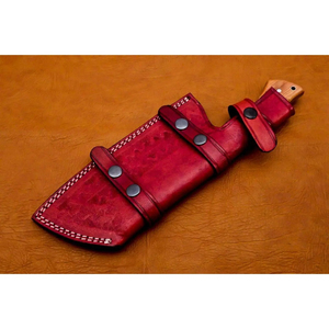 Couteau de chef Burraq OEM artisanal en acier Damas de qualité industrielle, multifonctionnel, motif goutte de pluie, avec étui en cuir, 12 pouces - Product Image 6