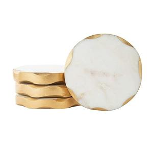 Eco Friendly Solid Marble Drink <b>Coaster</b> <b>Set</b> With Stylish Geometric Patterns For Home Decor And Modern Interior Design - Product Image 4