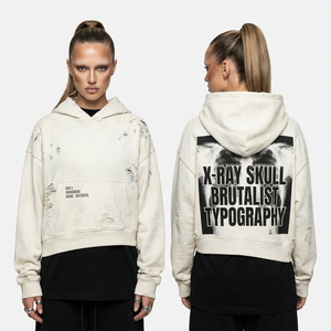 Sleeveless Purple <b>Bleach</b> Splash Hoodie Fruit Skull Graphic Distressed Oversized Vest Streetwear Punk Style Layering Piece - Product Image 4