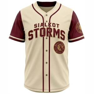 เสื้อเบสบอล Sialkot Storms คุณภาพพรีเมียม แขนสั้น ติดกระดุมด้านหน้า ปักโลโก้ ทรงปกติ สำหรับผู้ใหญ่ ใส่ได้ทุกฤดู - Product Image 5
