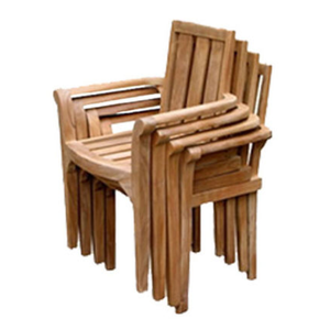 <b>Outdoor</b> Indoor Furniture Solid Teak Wood <b>Stackable</b> <b>Chair</b> Classic Space-Saving Modern Design - Product Image 2