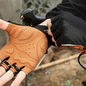 Guantes de carreras transpirables de medio dedo Cy, guantes adhesivos grises y verde lima, guantes de carreras unisex de poliéster transpirable - Product Image 6