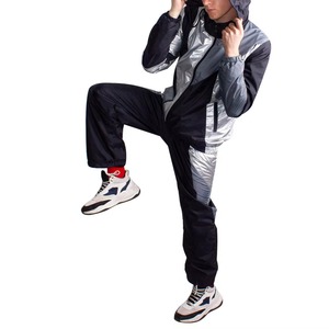 Conjunto de Pantalones Cortos y Chaqueta Cortavientos para Hombre, Invierno, con Capucha, Estampado Sólido, Talla Grande, Impermeable, Resistente al Viento, Ecológico, Estilo Urbano 2 en 1 - Product Image 4