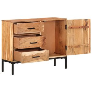 Buffet en bois d'acacia massif avec armoires de salon en fer thermolaqué - Product Image 3