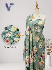Tissu en Chiffon Imprimé Floral 58/60 Pouces Léger Tissé 100% Polyester Vêtements Sari pour Femmes HQ-ML-545 - Product Image 5