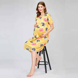 ชุดคลุมท้องผู้หญิง / ชุดเดรสแขนสั้นทรงหลวมใส่สบายสำหรับคนท้อง - Product Image 4
