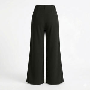 Pantalones de pana de cintura alta y pierna ancha para mujer, de corte holgado y recto, estilo vintage, acanalados, casuales, tipo cargo, al por mayor - Product Image 3