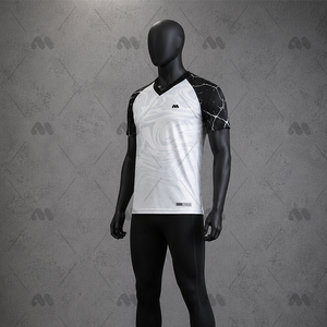 Maillot de badminton unisexe en maille respirante à séchage rapide, col en V, léger, en polyester, personnalisable pour adultes - Product Image 3