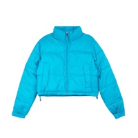 Veste matelassée courte et épaisse pour femme, personnalisée, imperméable, à séchage rapide, en tricot, avec doublure en viscose, design effet bulle, idéale pour l'hiver