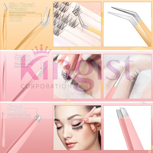 4 Pcs Durable <b>Precision</b> Pointed Slant High Carbon Steel 11.5cm Eyelash Tweezers Set for Women & Men Eyebrow Grooming <b>Tool</b> - Product Image 2