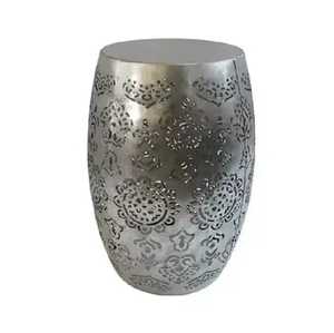Hand-Hammered <b>Silver</b> Oval <b>Coffee</b> <b>Table</b> | Modern Aluminum Capsule Center <b>Table</b> | Luxury Metal Pebble <b>Table</b> for Living Room - Product Image 6
