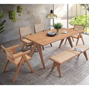 Set di 2 Sedie da Pranzo Beige e Naturali con Design Laterale - Product Image 5