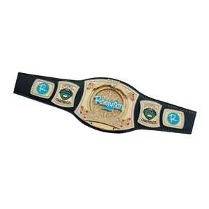 Cinturón de Campeón de Fútbol Revolution Mortgage, Trofeo Deportivo Personalizable, Diseño Dorado y Azul - Product Image 5