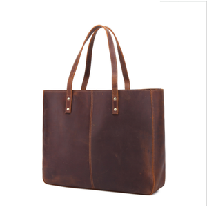 Sac fourre-tout vintage en cuir PU grande capacité avec doubles poignées - Product Image 1