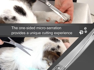 Nuevas tijeras para mascotas con superficie de corte curva para el cuidado de perros y gatos, todas las mascotas usan tijeras para cortar el pelo, borde de micro dentado plateado - Product Image 2