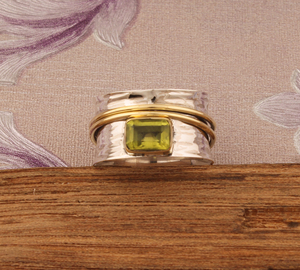 Natural <b>Peridot</b> Band <b>Ring</b> 925 Sterling Silver Handmade Green Gemstone Jewelry Wholesale Stackable <b>Peridot</b> Silver <b>Ring</b> for Women - Product Image 6