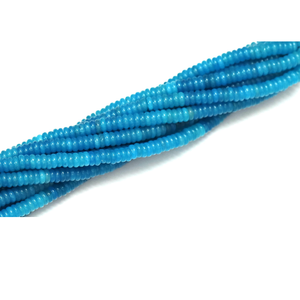 Cuentas de Calcedonia Azul Neón Bio en Forma de Rondelle Plana |   Cuentas de Piedras Preciosas Azul Neón |   Cuentas Redondas Lisas | Suministros para la Fabricación de Joyería - Product Image 5