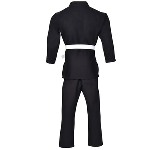 Kimono de judo noir pour homme, 100% coton, respirant, coupe classique, vêtements d'arts martiaux pour adultes, ceinture blanche incluse - Product Image 5