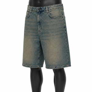 Men’s Vintage Washed Denim Jorts Loose Fit Casual Knee Length Baggy Jean Shorts for Summer Streetwear - Product Image 3