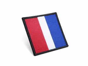 Custom Embroidered DZ Flash Style Uniform <b>Patch</b> Red White Blue with Black Border - Product Image 4