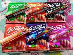 Tube de henné à ongles de couleur rose | Golecha Tube de henné à ongles | Pack de 12 pièces - Product Image 3