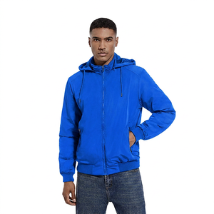 Men's <b>Jacket</b> Spring Windproof Zipper Casual Solid Black Polyester <b>Fleece</b> <b>Thick</b> Regular Fit Long Sleeve Front - Product Image 6